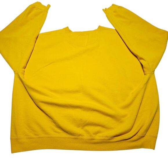 Starter Sweatshirt Mens XL Yellow Heavyweight Crewneck Pullover Embroidered Logo - Picture 2 of 5